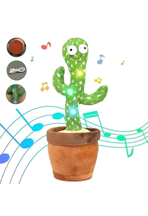 Talking Cactus Rechargeable with USB Cable Can Singing Wriggle & Recording Repeat What You Say