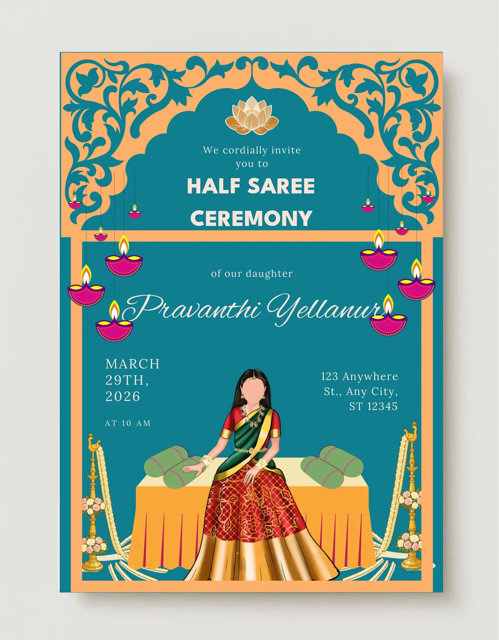 Half Saree Invitations
