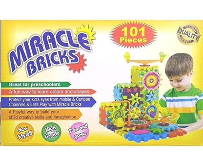 Miracle Bricks Educational Building Blocks Set, 101 Pieces, 500+ Designs, Preschool Learning Toy