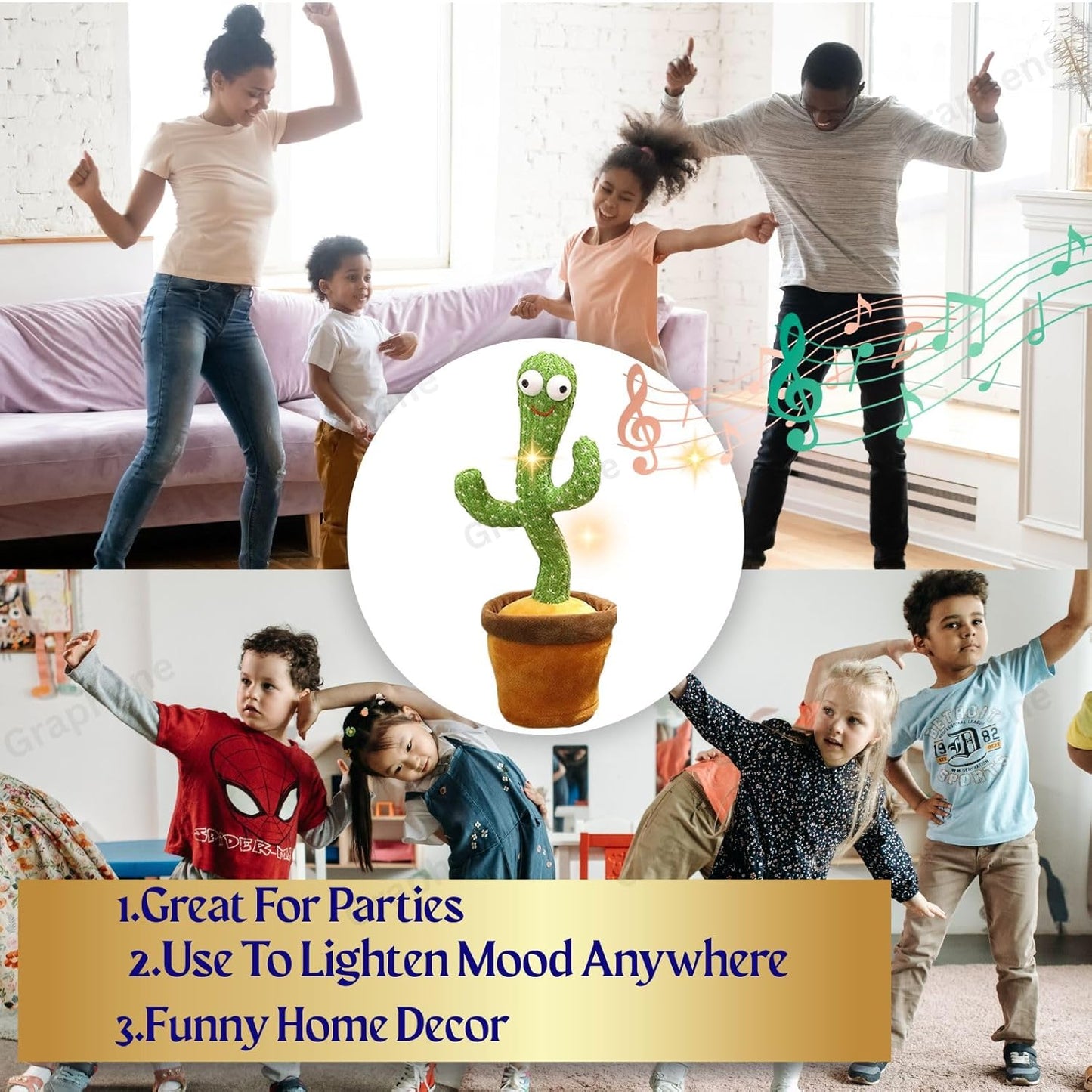 Talking Cactus Rechargeable with USB Cable Can Singing Wriggle & Recording Repeat What You Say