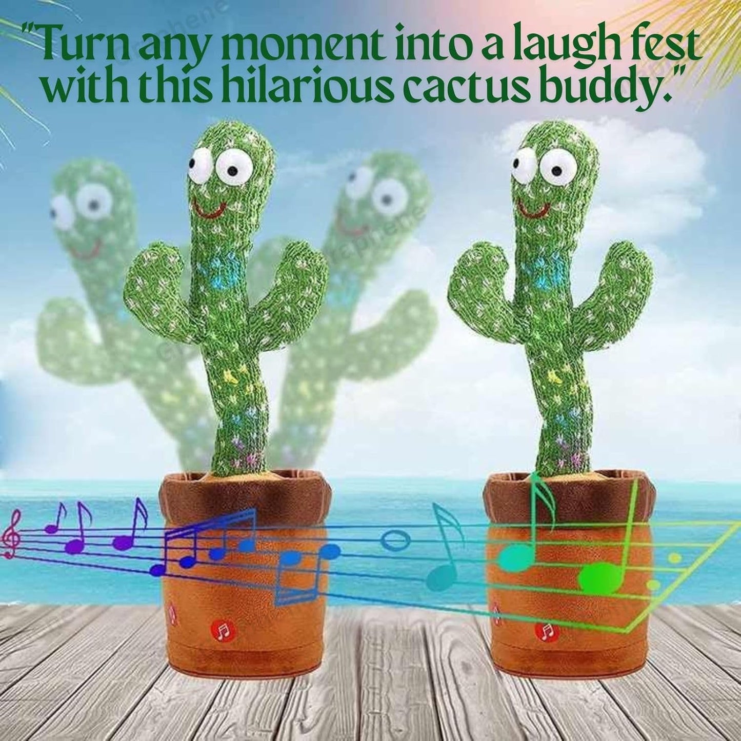 Talking Cactus Rechargeable with USB Cable Can Singing Wriggle & Recording Repeat What You Say