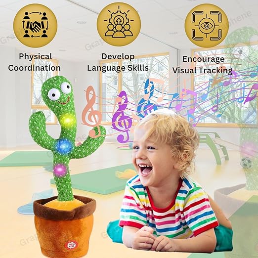 Talking Cactus Rechargeable with USB Cable Can Singing Wriggle & Recording Repeat What You Say