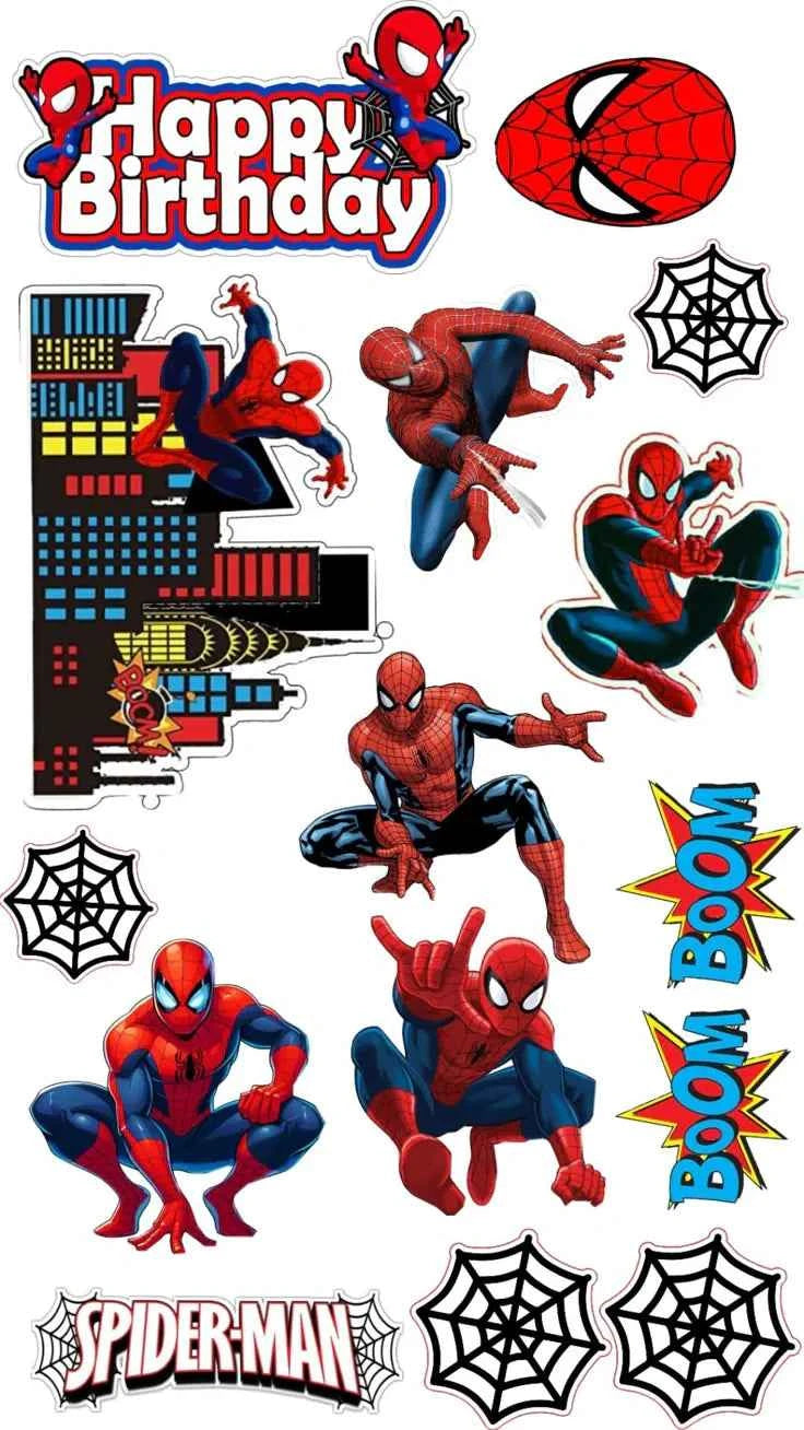 Spiderman Theme Cake Toppers