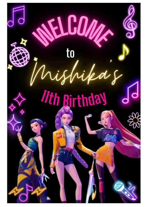 K-pop Theme Birthday Welcome Board