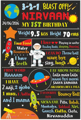 Space Theme Milestone Chalkboard