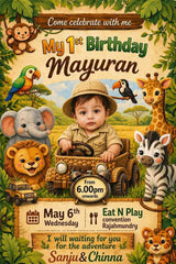 Jungle Theme Birthday Welcome Board